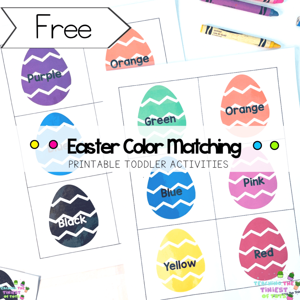 Free Printable toddler Easter Egg color matching game for preschoolers
