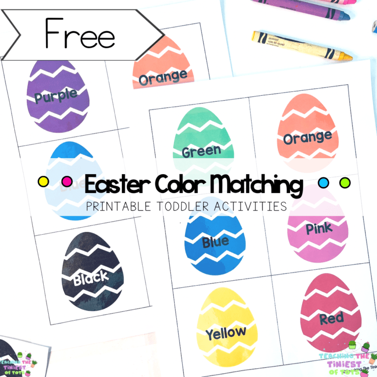 Free Easter Printable Color Matching Game |Spring Kid Activities