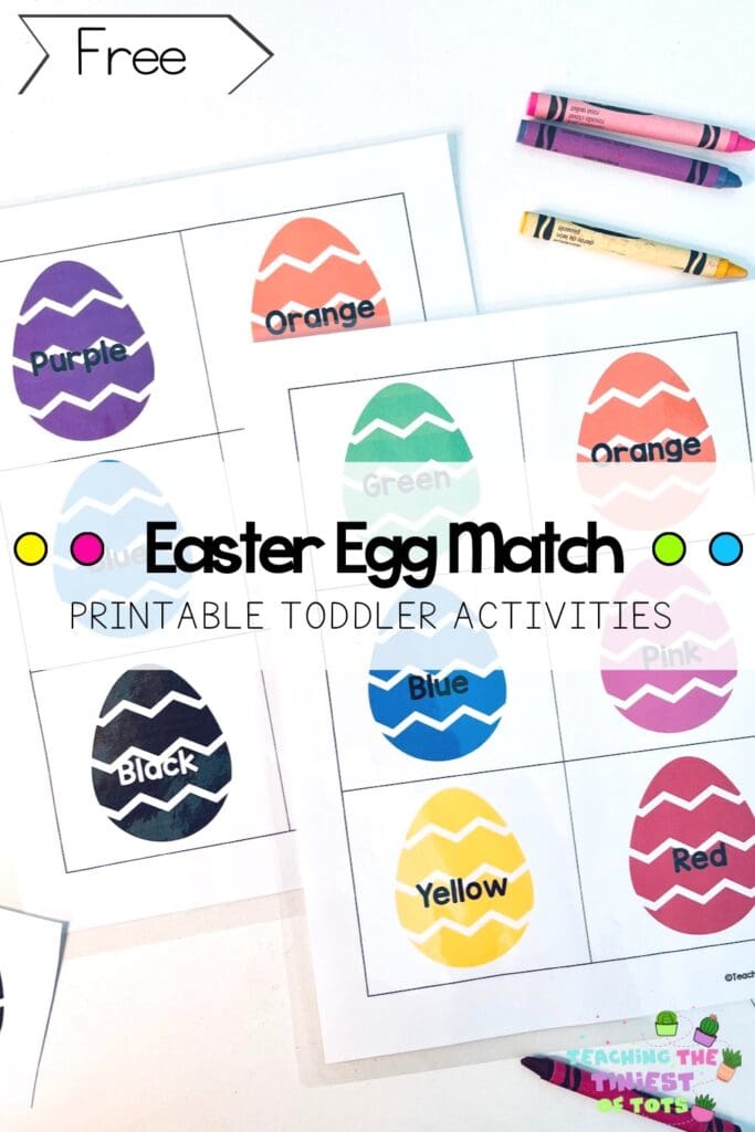 Picture of fun kids Easter Egg color matching game in English and Spanish 
