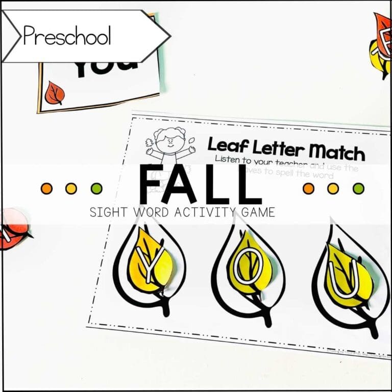 Fall Sight Word Game: A Thrilling Challenge for Kindergartners